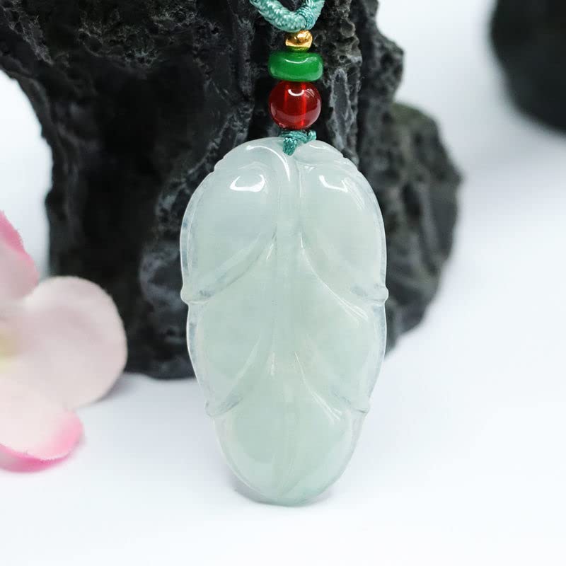 翡翠叶子吊坠玉石玉器金枝玉叶挂坠项链珠宝礼物直4