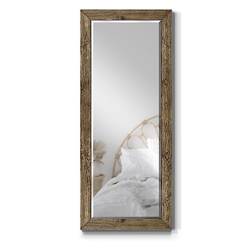 Wexford Home Barnwood Wood Full Length Mirror Distressed Tonal Walnut AR2 L05S