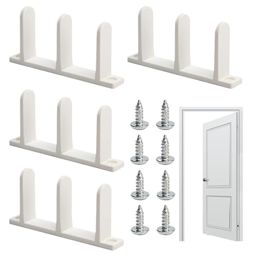 Guía Para Puertas Correderas,4 Piezas Guía Inferior Para Puertas Corredizas | Repuestos De Carriles Estables Con Tornillos Para Cocina Armario Baño Dormitorio