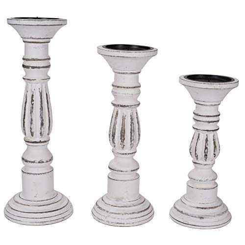 Wooden-Candle-Holders-Set-of-3-Colour-Whitewash-Finish-Size-141210-Wood-Candalbras-Wooden-Candle-Holder-Unity-Candle-Holders-Rounded-Turned-Colums-Country-Style-Idle-Gift-for-Wedding Wooden Candle Holders Set of 3 Colour Whitewash Finish Size 141210 Wood Candalbras Wooden Candle Holder Unity Candle Holders Rounded Turned Colums Country Style Idle Gift for Wedding