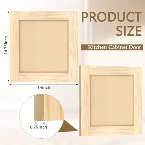 Cinnvoice 2 Pcs 14'' W x 14.75'' H Unfinished Pine Kitchen Cabinet Door by Cinnvoice - Used condition - Image 2