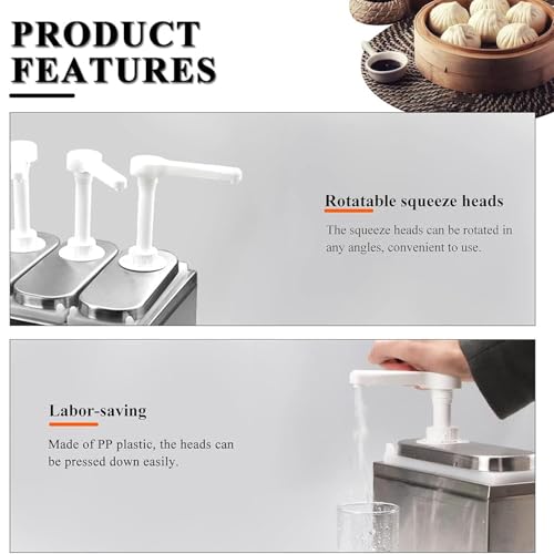 Distributeur de sauce à pompe rotative 360 degré avec mécanisme de pression robuste - 7