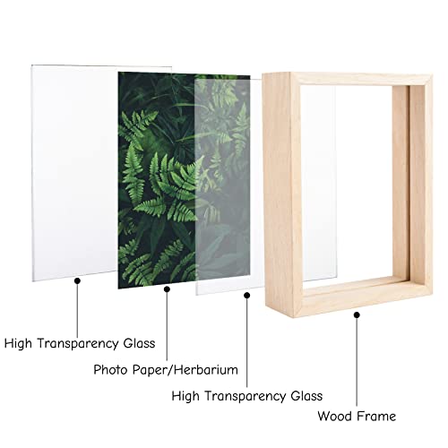 Cadres photo flottants en bois naturel lot de 2 style rustique
