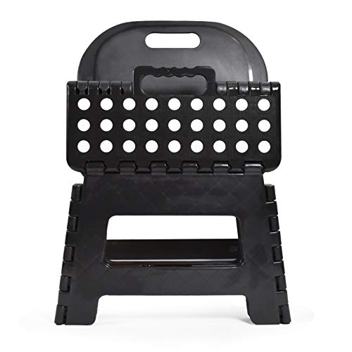 Bodyhealt Folding Step Stool-Back Support- Small Collapsible Step Riser For Adults, Kids And Seniors - Portable Non-Slip Chair With Handle- 4” Stepping Stool For Kitchen, Toilet, Bathroom, Bed, Car, #TOP1