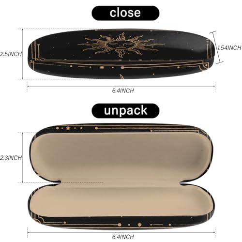 Image of Eyeglasses Case Hard Shell Protective Case for Glasses Eyeglass Box with Cleaning Cloth for Girls Women Cute Aesthetic