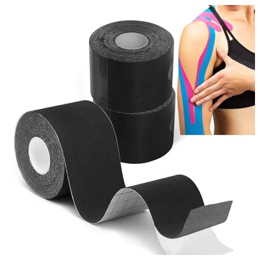 Grunda- kinesio tape Negro 3 Rollos 5 m x 5 cm, Impermeable esparadrapo deportivo, transpirable cinta kinesiologica y 7 días de adherencia, Elásticas trans tape, hipoalergénico tiras fisioterapia