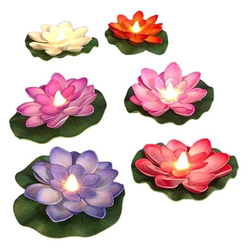Dreuhuing Luz flotante impermeable de flores | Luces flotantes de flores para exteriores, luz impermeable para piscina, faroles flotantes, lámpara LED flotante para decoración de jardín
