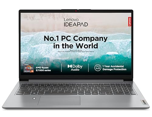 Image of Lenovo IdeaPad 1 AMD Ryzen 5 7520U 15.6 inch HD Thin and Light Laptop (8GB /512GB SSD /Windows 11 Home /MS Office 2021 /1 Year ADP Free /Cloud Grey /1.58Kg), 82VG00J5IN