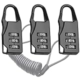 Kofferschloss mit zahlencode 3 Stück mit Kabel gepäckschloss reiseschloss rucksack schloss kofferschlösser koffer schloss luggage lock koffer schlösser schloss rucksack gepäckschlösser travellock