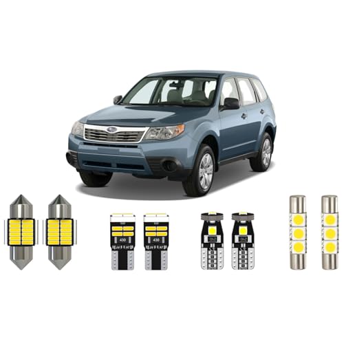 Kit de 9 luces LED interiores blancas 6000K para Subaru Forester miniatura 1