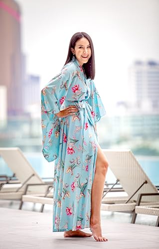 Image of Na'Rak Women's Kimono Robe, Full-Wrap Yukata Style Long Soft Loungewear Luxury Dressing Gown