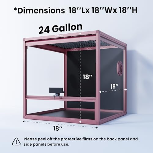 Terrarium pour reptiles 45x45x45 cm Phailozoo MagicCube, réservoir de 88 gallons pour lézard