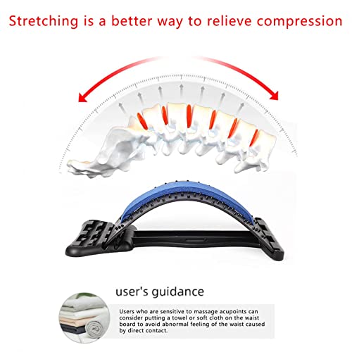 Back Stretcher, [4 Radian Settings Upgraded Version! ] Back Cracker For Pain Relief, 15" Board, Spine Deck Upper & Lower Lumbar Support Device, Back Popper Board For Lumbar Posture Correction (Purple) #TOP5