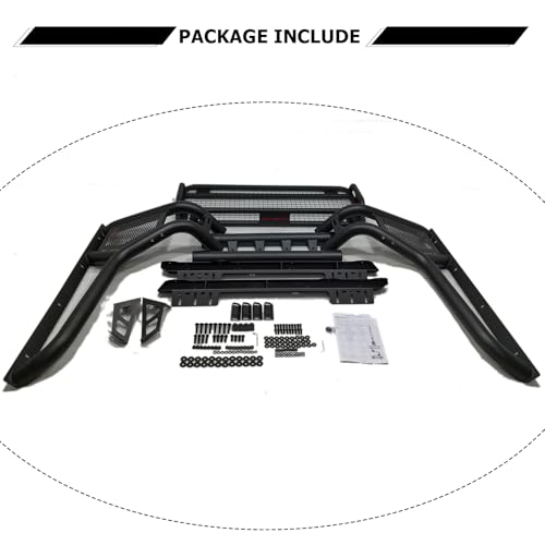 Image of Roll Bar with Cargo Basket for Full Size Trucks, Black