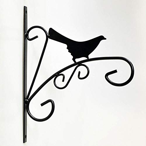 Garden Mile® Hanging Basket Brackets Chains Decorative Basket Bracket Outdoor Wall Mounted Decorative Ornamental Hook Patio Wall Hanging (Bird Bracket)