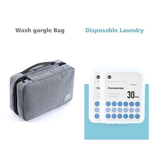 Preisvergleich Produktbild LYXDZW Große Kapazität Kulturtaschen Tragbare Reise Make-up Taschen Zipper Kulturbeutel Wasserdicht Kosmetiktasche Faltbar Waschtasche Für Damen Herren 25x7x17cm (Color : Gray Set 5)