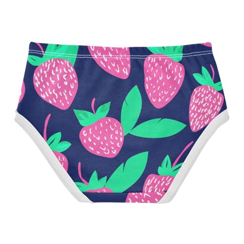 Cotton Toddler Underwear Floral Pink Strawberry Navy Blue Panties for Girl Florals Kids Undies Briefs 2t2