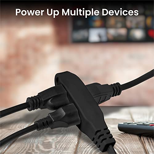 Aurum Cables 3 Outlet Extension Cord For Indoor, 3 Prong Extension Cord With 16Awg 125V 1625W, Ul Listed Triple Wire Grounded Multi Outlet Plug 12Ft Black 2 Pack #TOP1
