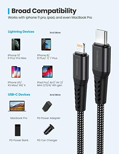 YEONPHOM USB C to Lightning Cable 2M 2Pack MFI Certified iPhone Charger Compatible for iPhone 14 13 12 Pro Max/Mini/11 Pro Max/XS MAX/XR/X/8/SE, Lightning to USB C Cable Type C PD Fast Charging Cord