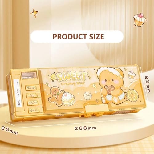 Image of Invite Multifunction Pencil Case for Girls and Boys, Cute Cartoon Pen Box Organizer Stationery, Sharpener, Schedule, Whiteboard, School Supplies, Best Gifts for Kids(Password Lock)
