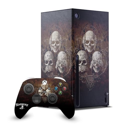 Enveloppement Xbox Series X Alchemy Gothic Crâne Maléfique autocollant manette