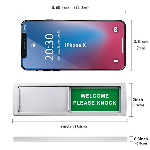 Image of Magnetic Do Not Disturb Sign,Please Knock for Home Office Restroom Conference Hospital, Non-Scratch Magnetic Slider Door Indicator Signs, 7'' x 2'' - Silver