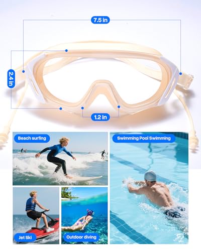 Image of Swim Goggles, Wide Angle Anti-fog and UV Leak Proof Goggles,Swimming Goggles for Adult Youth