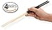 "Gripsticks" Bamboo Cooking Chopsticks - Enhanced-Grip Tips, 4-Pair, 34cm (13.5in long - 4" more than regular chopsticks), Hand-Wash Only, Black Handles