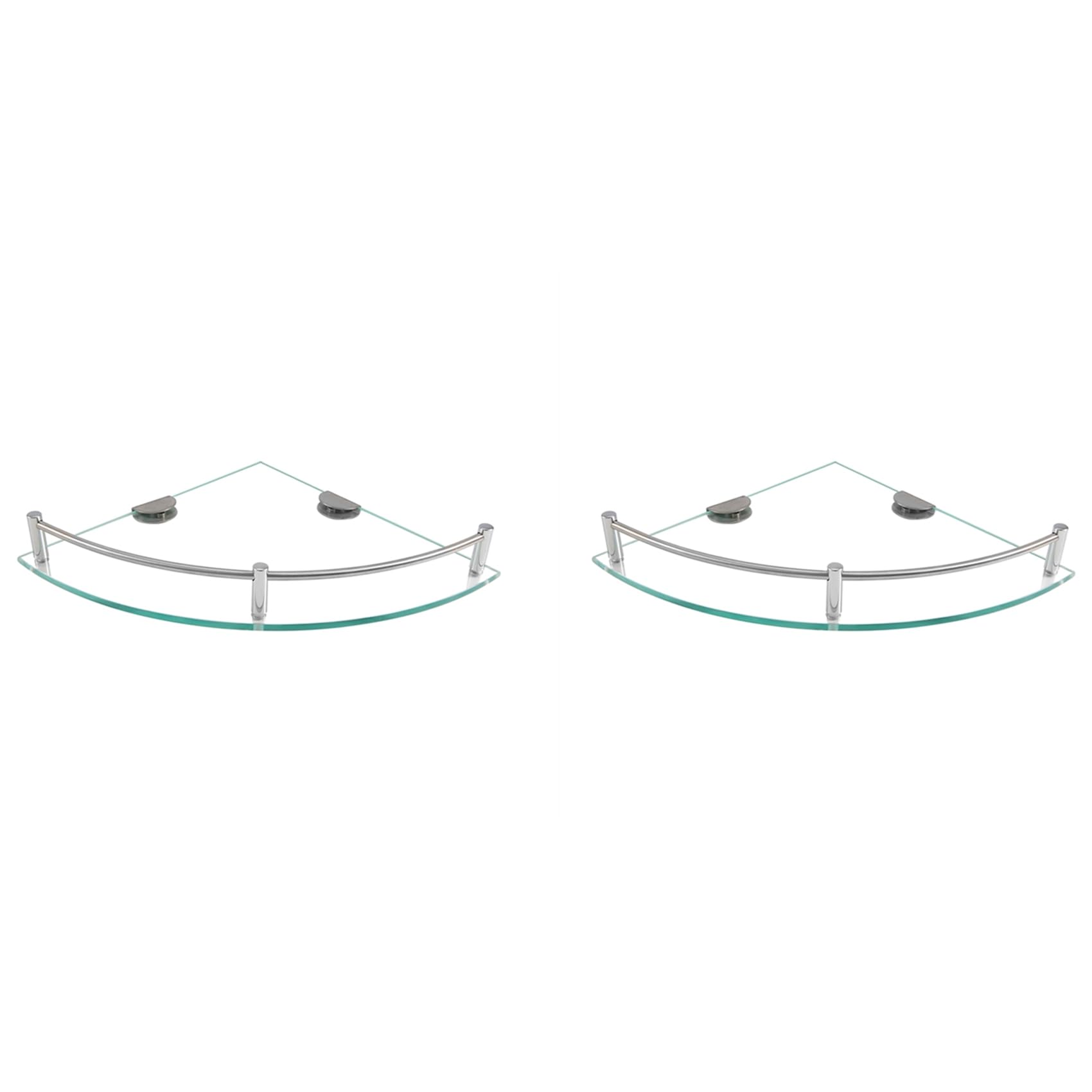 Hndhbfgrt 2X Bathroom Shelves, Bathroom Glass Corner Shelf Triangle Wall Mounted,Tempered Glass Shelf for Storing Shower Gel/Soap