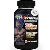 Italian Elite Testo Extreme Elite 240 caps Booster Stimulant Énergie 21 ingrédients Maca 8000mg, Tribulus, Fenugrec, Zinc, Arginine, Taurine, Ashwagandha, Vitamines et Minéraux.