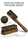 TAKAVU Leather & Upholstery Cleaning Brush Set, 100% Horse Hair Bristle, to Clean Car Seats & Leather Sofas, for Alcantara, Interiors, Furniture, Boots, Shoes, Bags and More