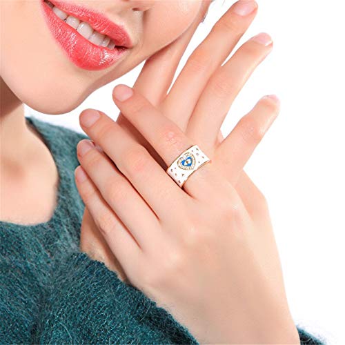AILUOR Anello in oro bianco smaltato con smalto
