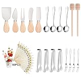 Samilcsp Cheese Knife Set for Charcuterie Board Accessories, Stainless Steel Spreader Knife Set with