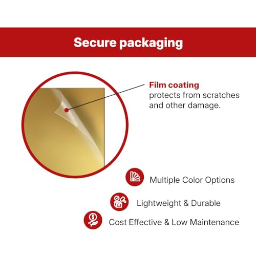 Image of Gold Mirror Acrylic Sheet 16x24 (Pack of 6), 0.11 Inch Thickness - Acrylic Mirror Sheets for Arts & Crafts, DIY Projects, Gold Sheets for Laser Cutting and Engraving with CO2