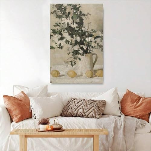 Impression vintage de citrons sur toile premium de 70x100 cm
