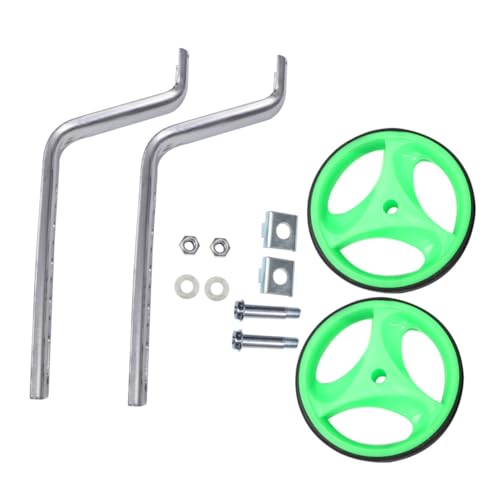Ruedas de entrenamiento Toyvian para bicicleta, juego auxiliar con soporte, ruedas estabilizadoras silenciosas de 12 a 20 pulgadas para niño y niña, accesorios de ciclismo verdes para aprender a montar miniatura 1