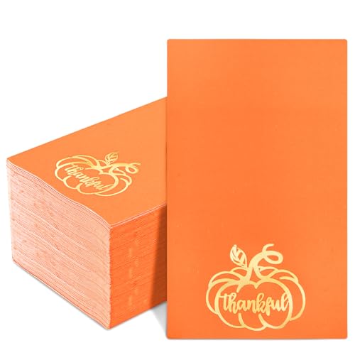 Nervure 100PCS Thanksgiving Pumpkin Paper Napkins - Heavy Duty Fall Paper Napkins - Orange Thanksgiving Napkins Disposable Hand Towels for Fall Friendsgiving Dinner Party Bathroom Decoration Nervure 100PCS Thanksgiving Pumpkin Paper Napkins - Heavy Duty Fall Paper Napkins - Orange Thanksgiving Napkins Disposable Hand Towels for Fall Friendsgiving Dinner Party Bathroom Decoration