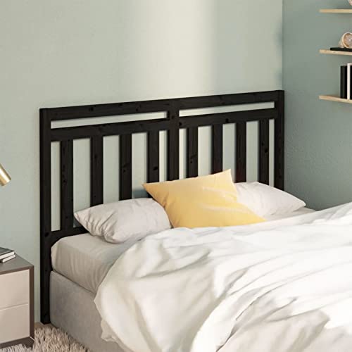 Xichuzi Cabecero de Cama, Cabezal De Cama, Cabeceros Moderno, Cabeceira Cama, Cabecero Y Mesitas, Mesilla De Noche, Madera Maciza de Pino Negro 146x4x100 cm
