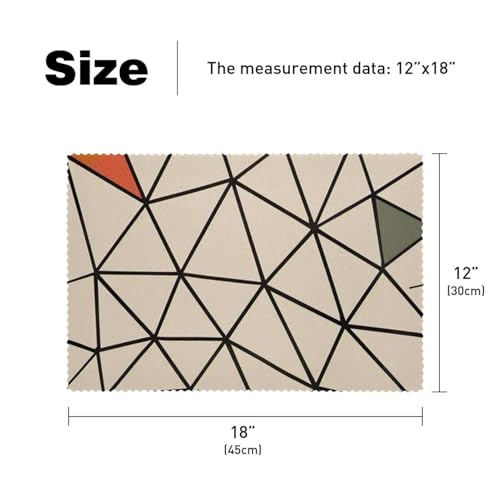 Set de table géométrique sans couture lot de 6 lavable résistant chaud - 6