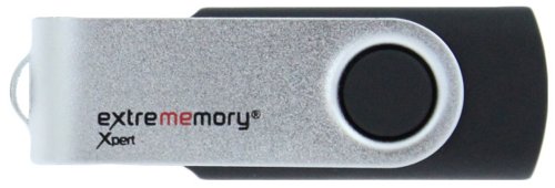Extrememory EXMEUFD64GXPEB UFD Xpert 64GB Speicherstick USB 2.0 schwarz/Silber Cover