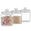 Millennium Crystals Glass Kitchen Canister Storage Jar, Set of 3 (32 OZ)