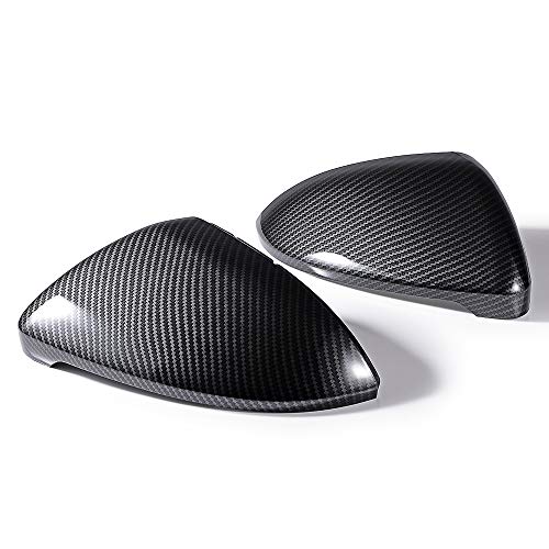 Astra Depot Pair Carbon Fiber Side Door Mirror Cover Cap Compatible with 13-17 18 19 2020 VW Golf 7 MK7 R GTI GTD Hatchback/Estate