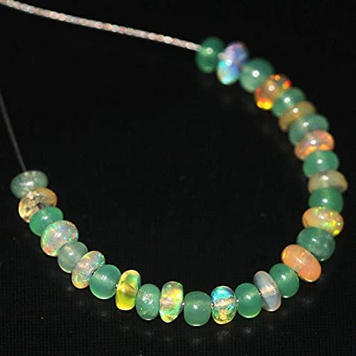 Opaline de feu Éthiopienne verte 5mm en rondelle pour création de bijoux