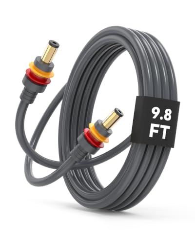 ELENDAR 9.8 FT Starlink Mini Cable 18 AWG Waterproof Replacement DC Power Cord DC to DC Power Cable for Car RV Outdoor Power Station
