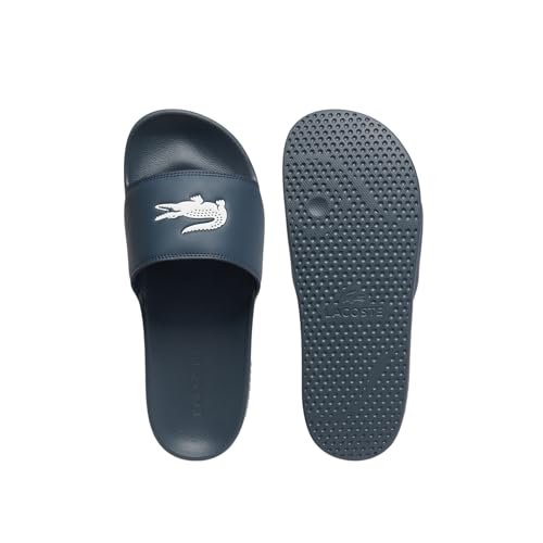 Lacoste Men's Serve Slide 0.0, Khaki & White Croc, 84