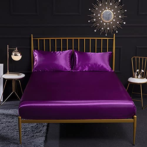 Taie d'oreiller en satin drap élastique argenté pour sublimer votre chambre