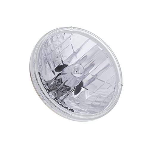 United Pacific 7-Inch Halogen Crystal Headlight W/10 Amber Led Position Lights, Multi-Faceted, Anti-Vibration, Aluminum Reflector - One Headlight Unit #TOP2