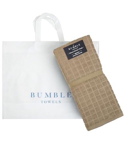 Image of Bumble Kitchen Towels (6 Pack) | 16 inch x 28 inch | 100% Cotton Kitchen Towels | 385 GSM | Soft, Highly Absorbent & Durable Dish Towels for Kitchen | Tan
