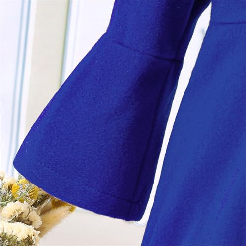 Toddler Baby Girls Wool Blend Solid Color Coat Flare Long Sleeve Lapel Trench with Hats Winter Warm Clothes New Stuff3
