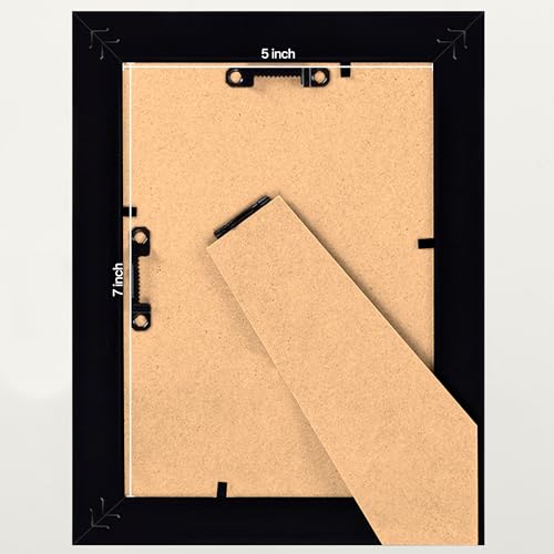 Image of eletecpro 5x7 Brown Picture Frames Set of 4, Vintage Photo Frames with Clear Acrylic Cover, Gallery Wall Art Display 4x6 Photo with Mat or 5x7 without Mat for Tabletop and Wall Mount, Home Decor